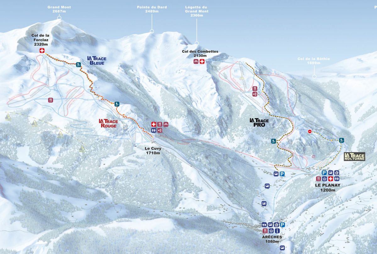 plan des pistes de ski de rando 2020